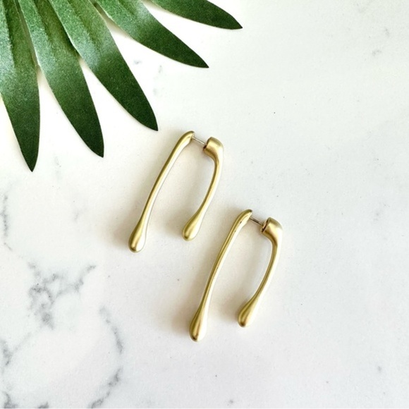 2/$30🌵 Drippy Gold Earrings Double Sided Drip Melty Jewelry Trippy Boho NEW - Picture 5 of 9